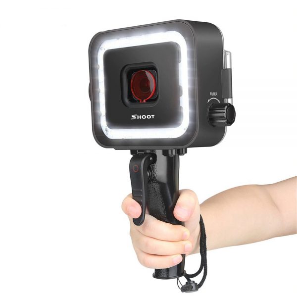 SHOOT Waterproof Case Diving LED Light 40M For GoPro Hero 5 6 7 Black