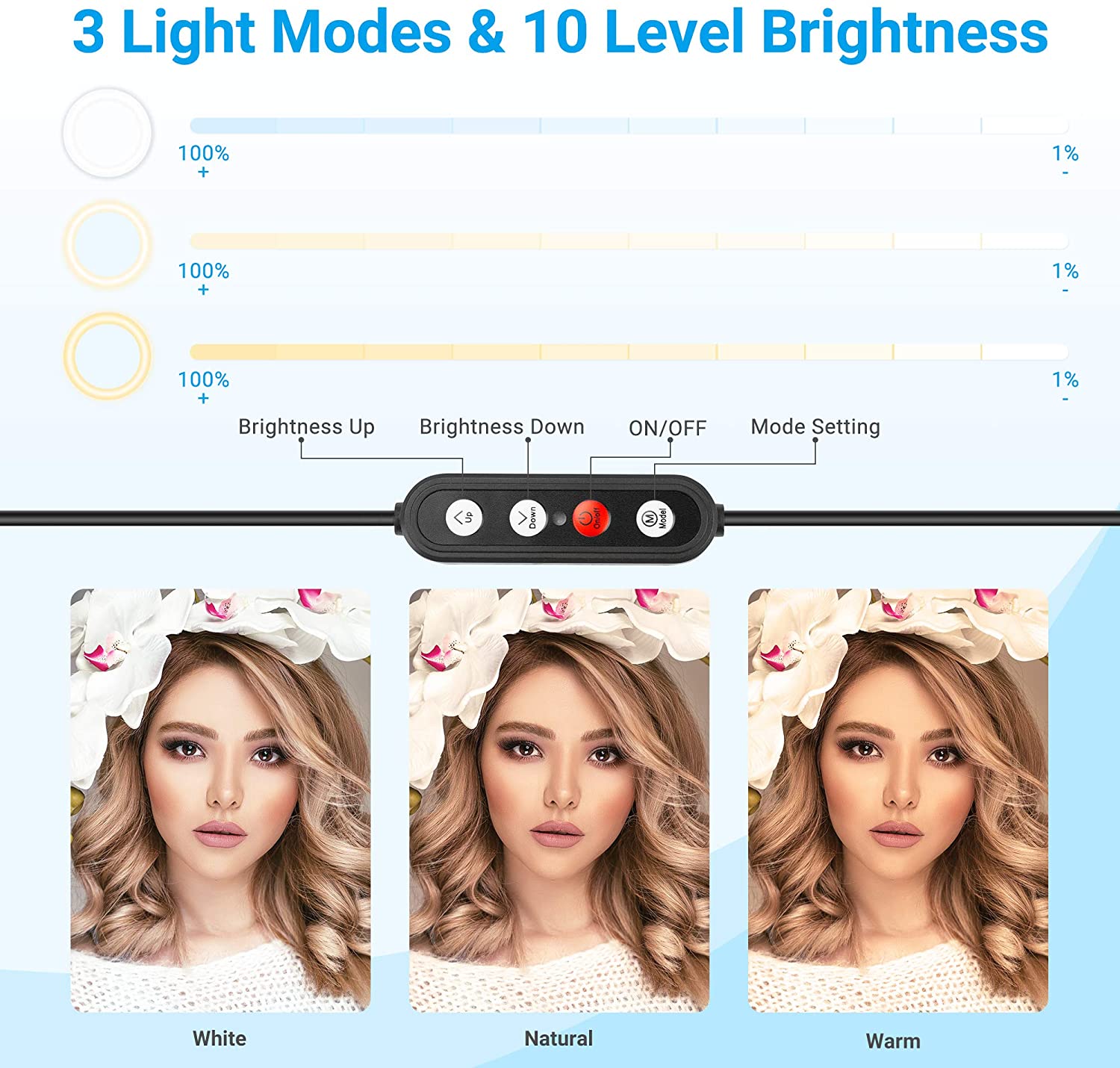 Fotopro LED Ring Light Live Kit Tripod TL-800+RK42+BT-5 - Image 3