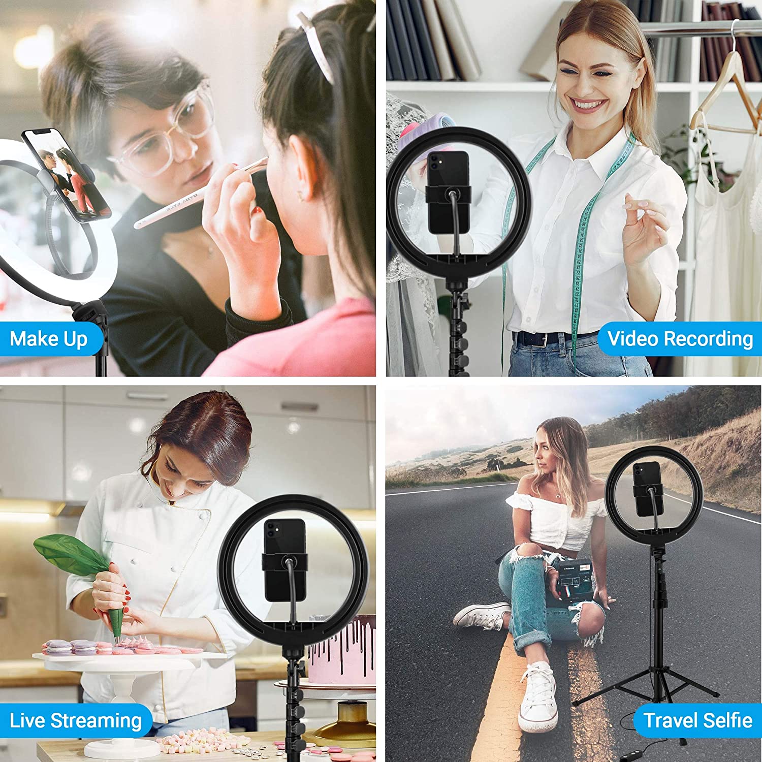 Fotopro LED Ring Light Live Kit Tripod TL-800+RK42+BT-5 - Image 2