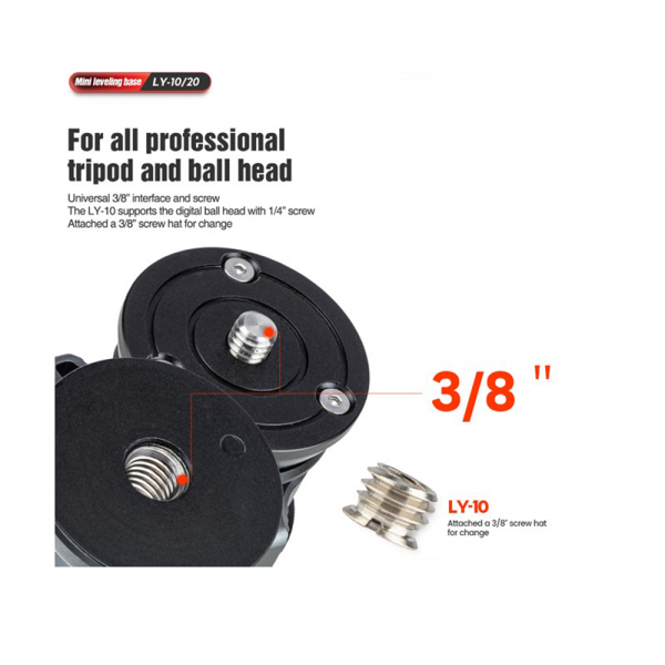 Fotopro LY-20 Mini Quick Leveling Base Tripod Head - Image 2