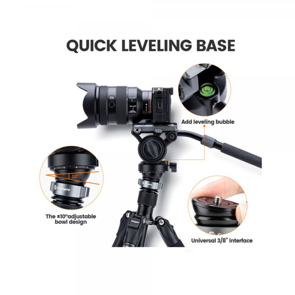 Fotopro LY-20 Mini Quick Leveling Base Tripod Head - Image 3