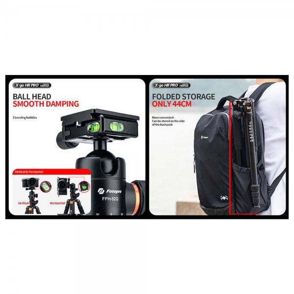 Fotopro X-go HR Pro Tripod Horizontal Aluminium Flat Lay - Image 4