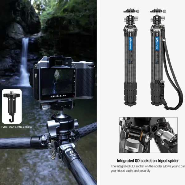 Leofoto LY-284C + LH-30 Tripod Carbon Fiber Y Shaped Center Column - Image 2