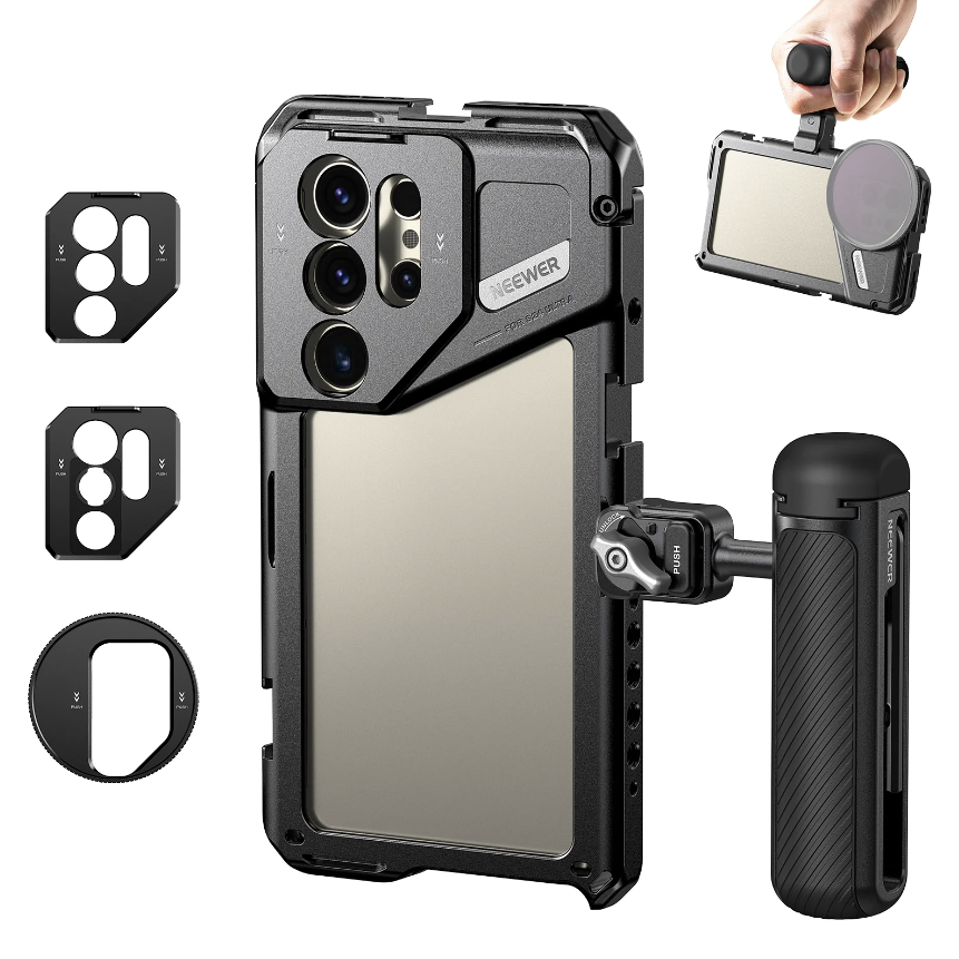 NEEWER PA042 with PA045S QR Cage With handle Phone Cage Rig Smartphone Kit for Samsung S24 Ultra