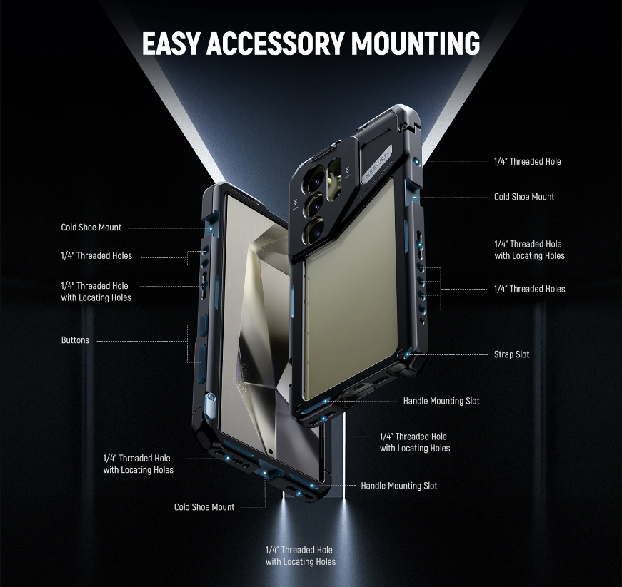 NEEWER PA042 with PA045S QR Cage With handle Phone Cage Rig Smartphone Kit for Samsung S24 Ultra - Image 7