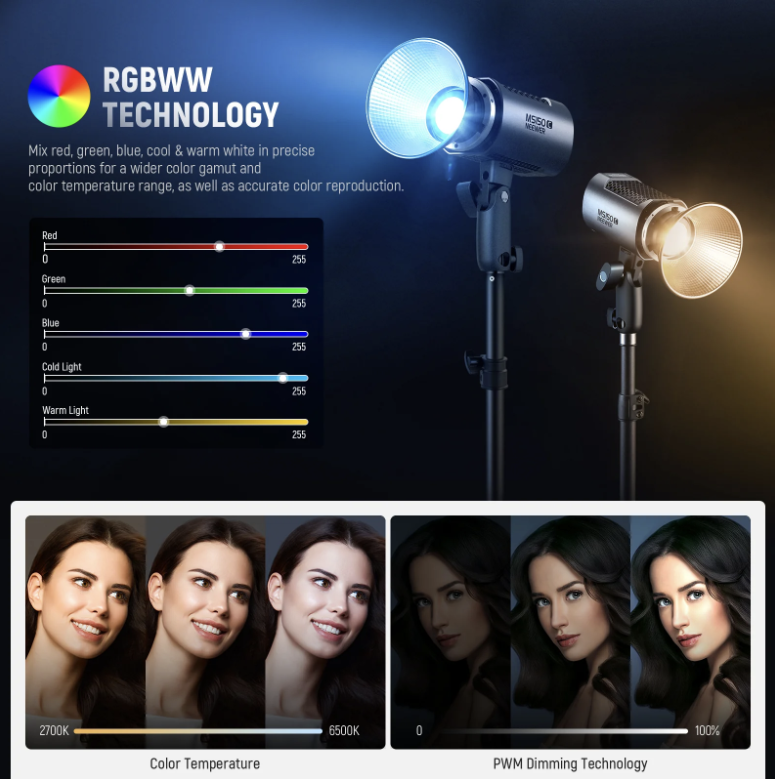 NEEWER MS150C 150W Mini RGB LED Video Light MS-150C Neewer ms150 - Image 4