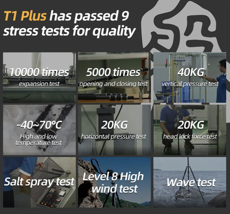 Fotopro T1 Plus T-Track+TH-1M Gray Tripod PANTOUR SERIES - Image 11