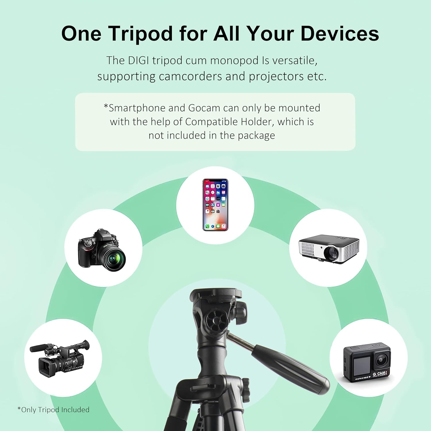 Fotopro DIGI-1003 Professional Aluminum Tripod with Horizontal Arm Digi 1003 - Image 3