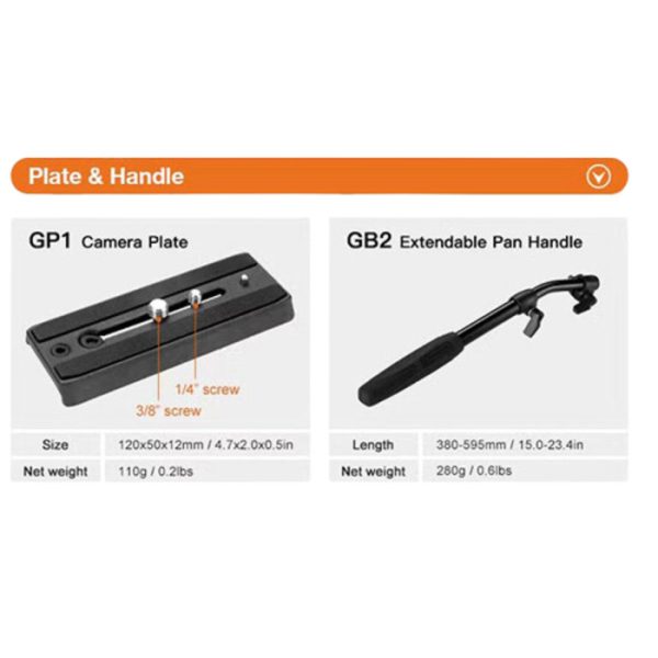 E-Image EH780 PLUS Fluid Head Eimage - Image 2