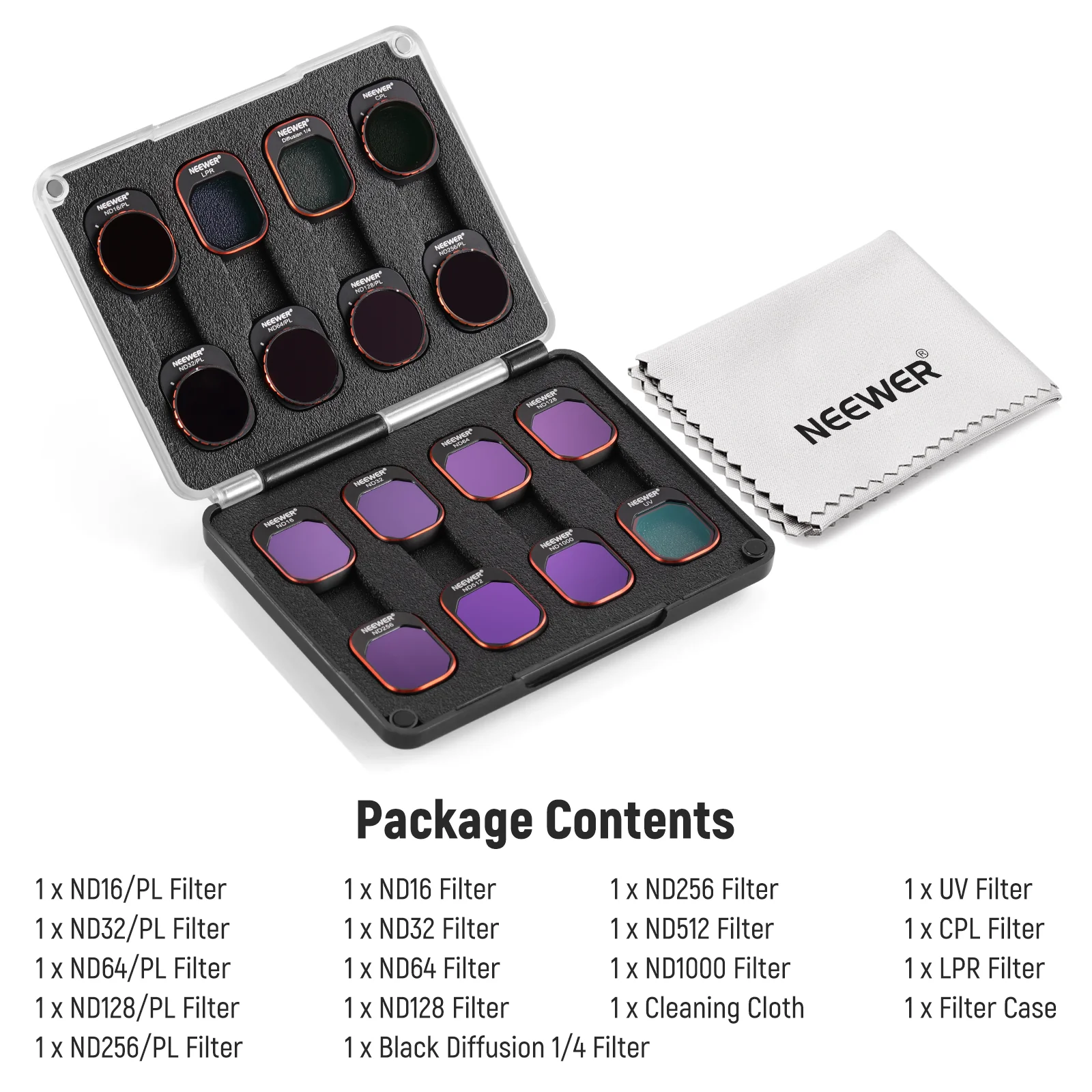 NEEWER 16 Pack Filters Lens For Mini4 Pro Nd16~1000,Mist14,Uv,Lpr,Cpl,Nd16~256pl - Image 8