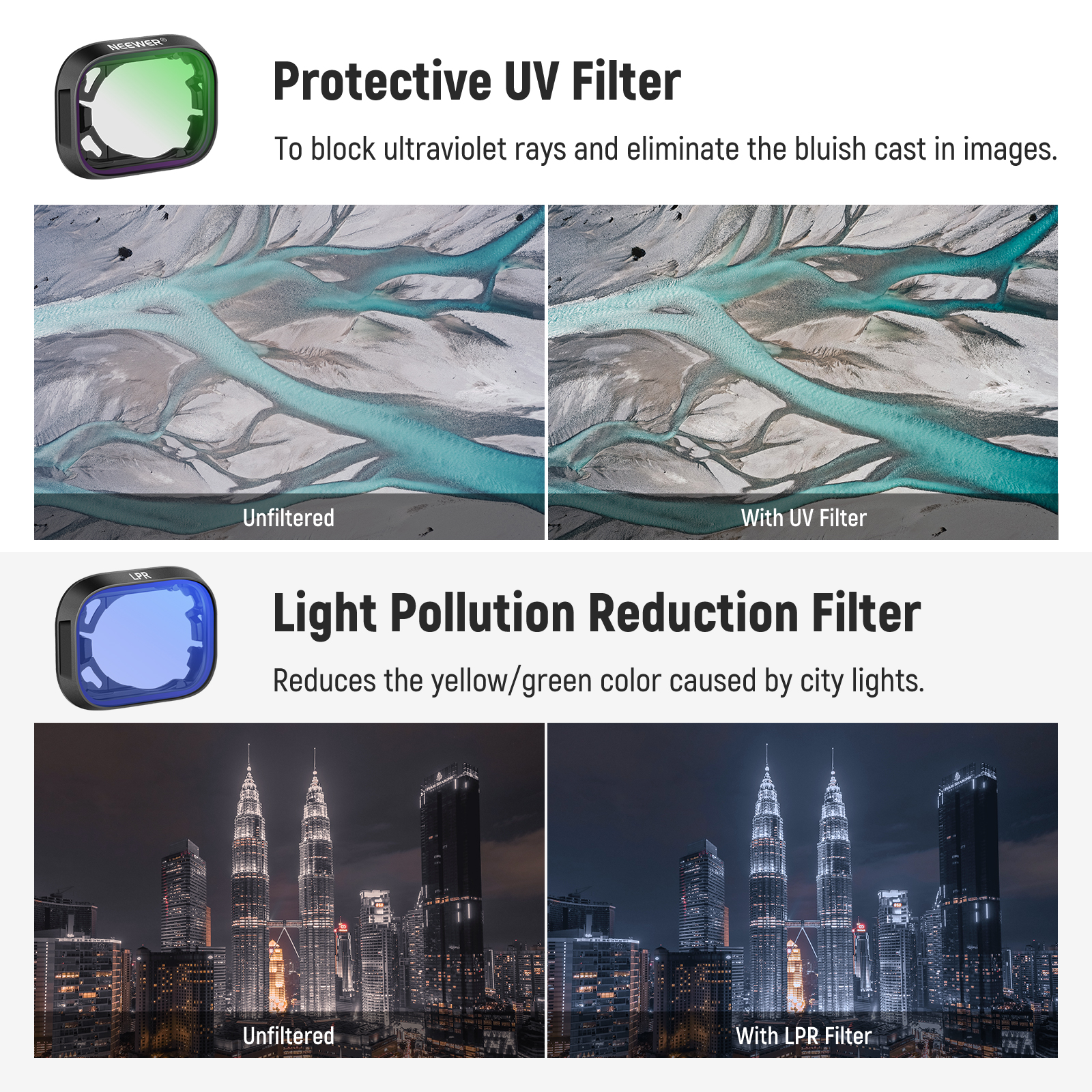 NEEWER Kit ND/UV/CPL/STREAK/LIGHT POLLUTION/8 POINTS Filter Lens For DJI MINI 3 PRO - Image 6