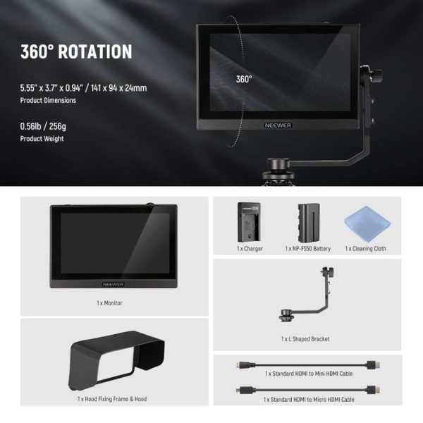 NEEWER F500 5.5inch Camera Field Touch Screen Monitor - Image 5