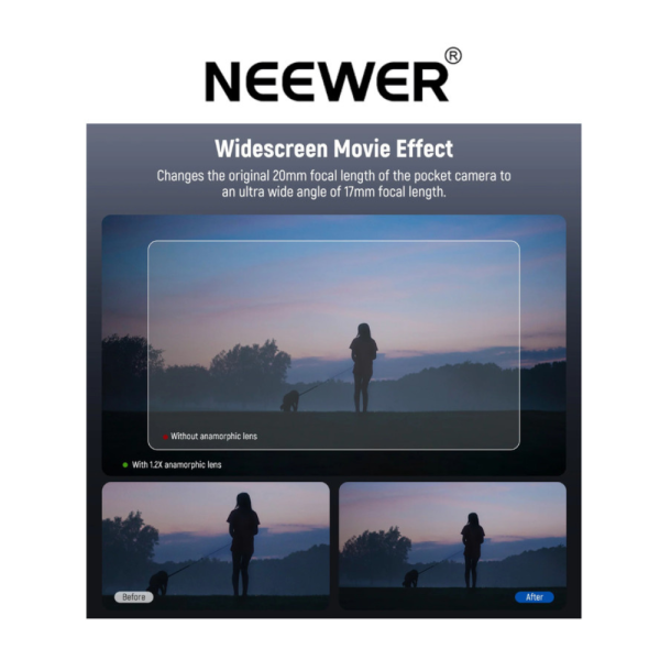 NEEWER 1.2X Blue Anamorphic Magnetic Lens For DJI Osmo Pocket 3 Lensa - Image 2
