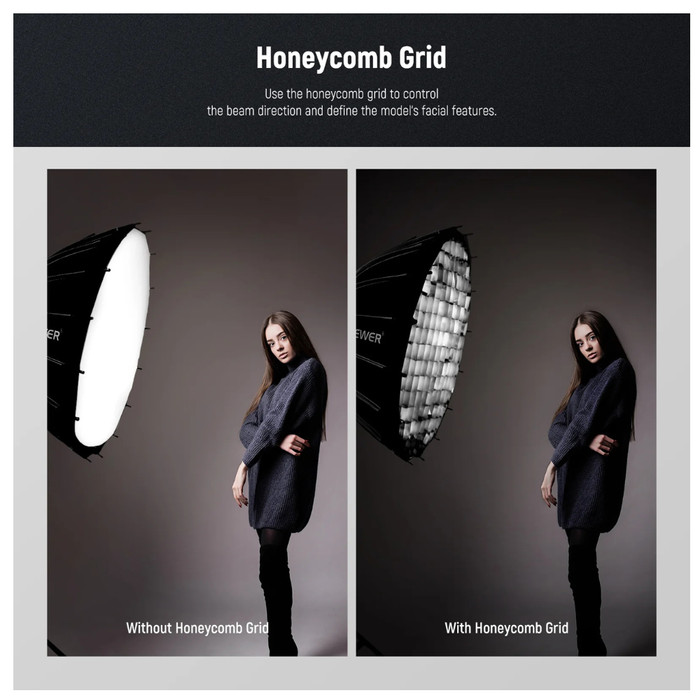 NEEWER Parabolic Softbox 85CM Deep Parabolic Quick Release Softbox With Honeycomb Grid SF85Q - Image 4