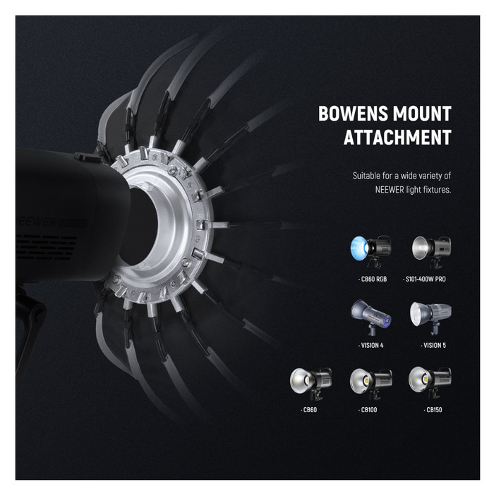 NEEWER Parabolic Softbox 85CM Deep Parabolic Quick Release Softbox With Honeycomb Grid SF85Q - Image 6