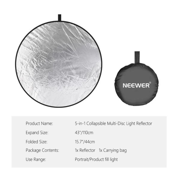 NEEWER Reflector 5 in 1 Light Reflector 110cm - Image 7